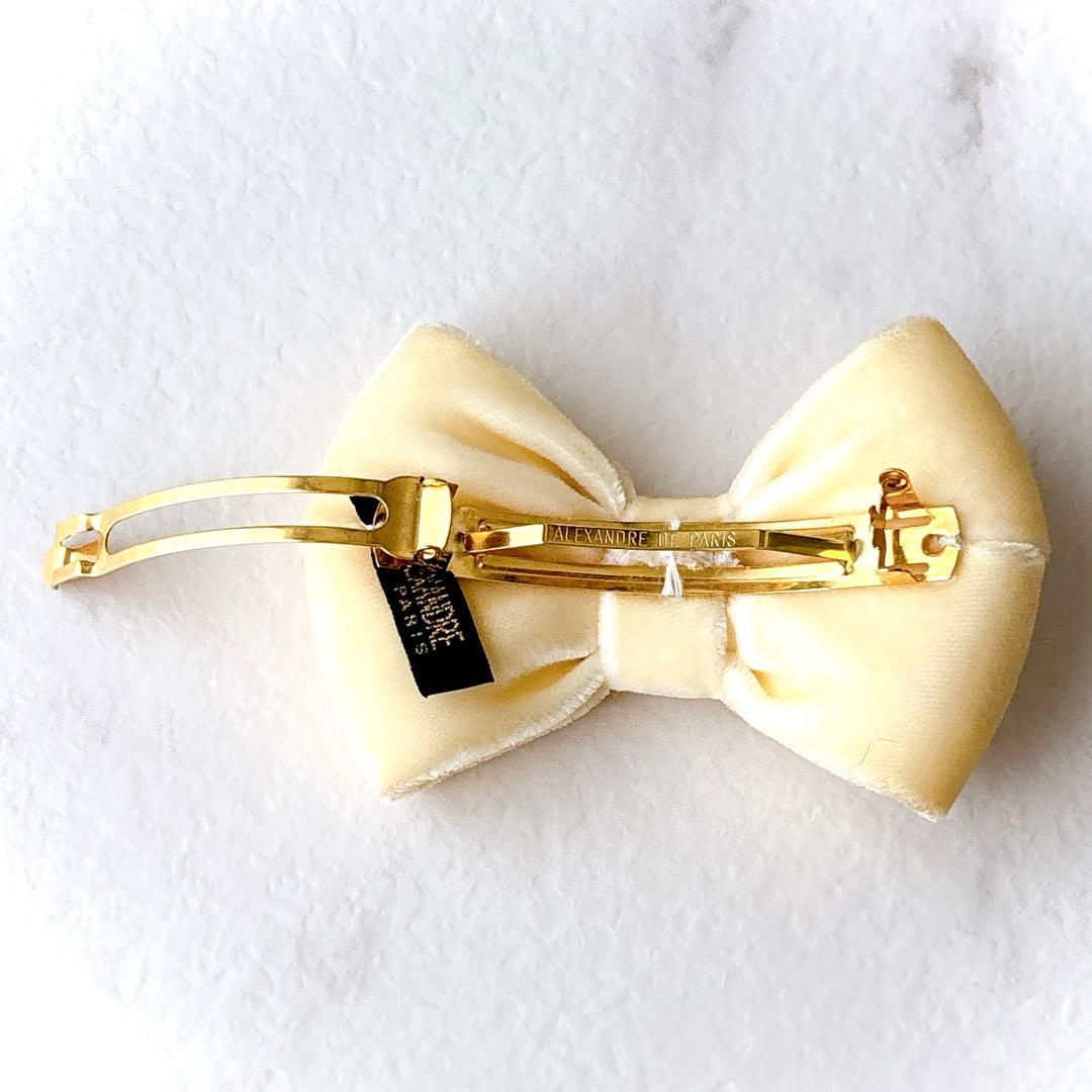 美品 アレクサンドルドゥパリ ベロア リボンバレッタ IVO 秋冬アクセサリー