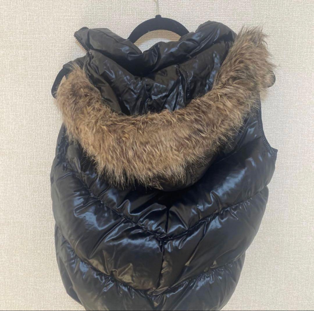 GAPダウンベスト 黒　ファーベスト　テカテカ　gap ギャップ　usdrip