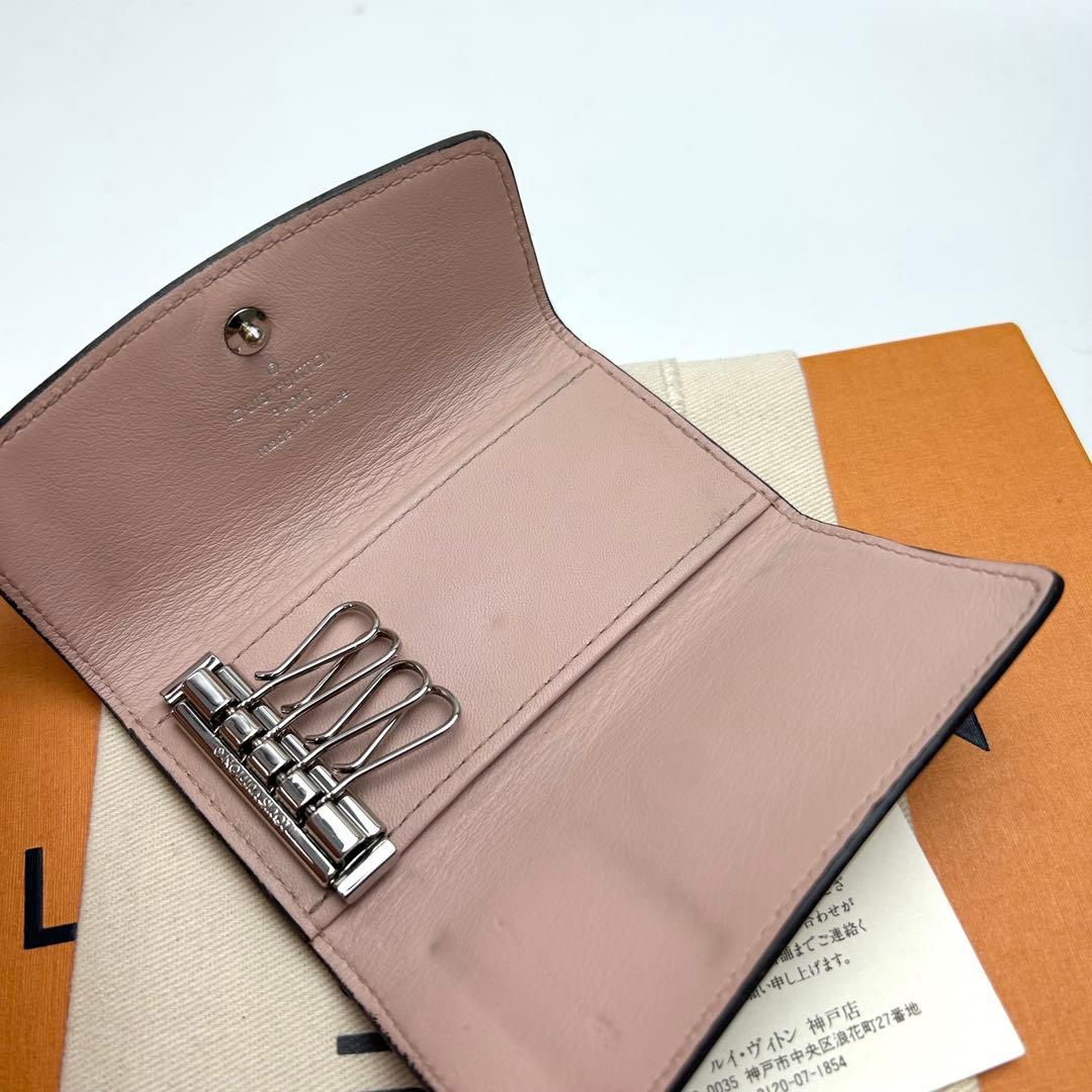 鑑定済 ルイヴィトン モノグラム マヒナピンク キーケース 4連