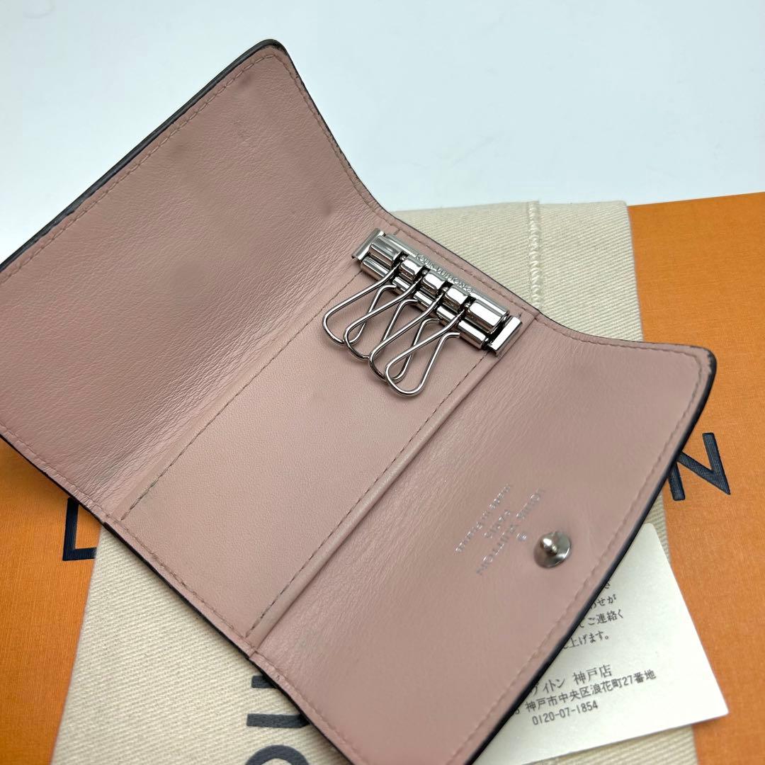 鑑定済 ルイヴィトン モノグラム マヒナピンク キーケース 4連