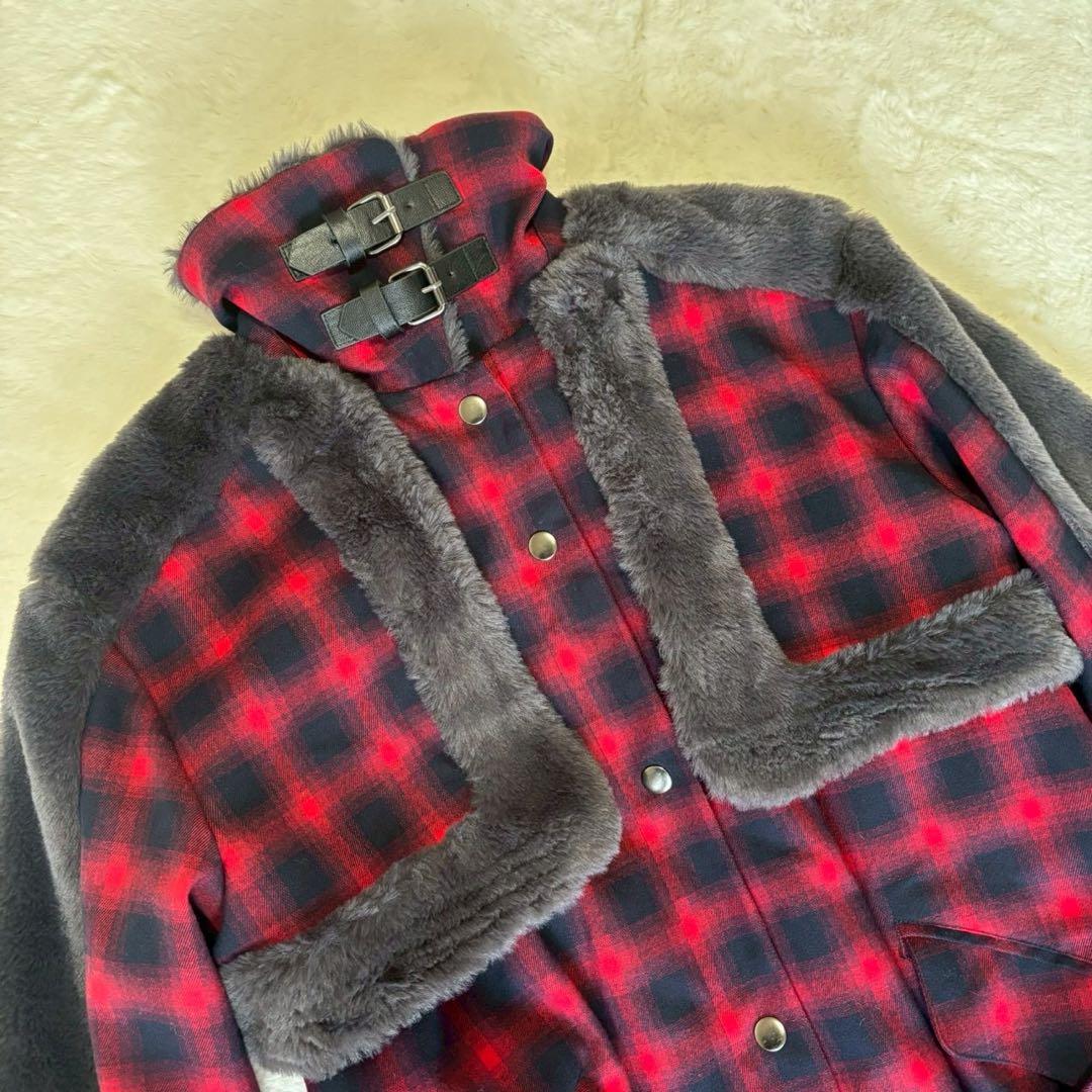 【タグ付き】Mia Asterism ファー付きチェックコート