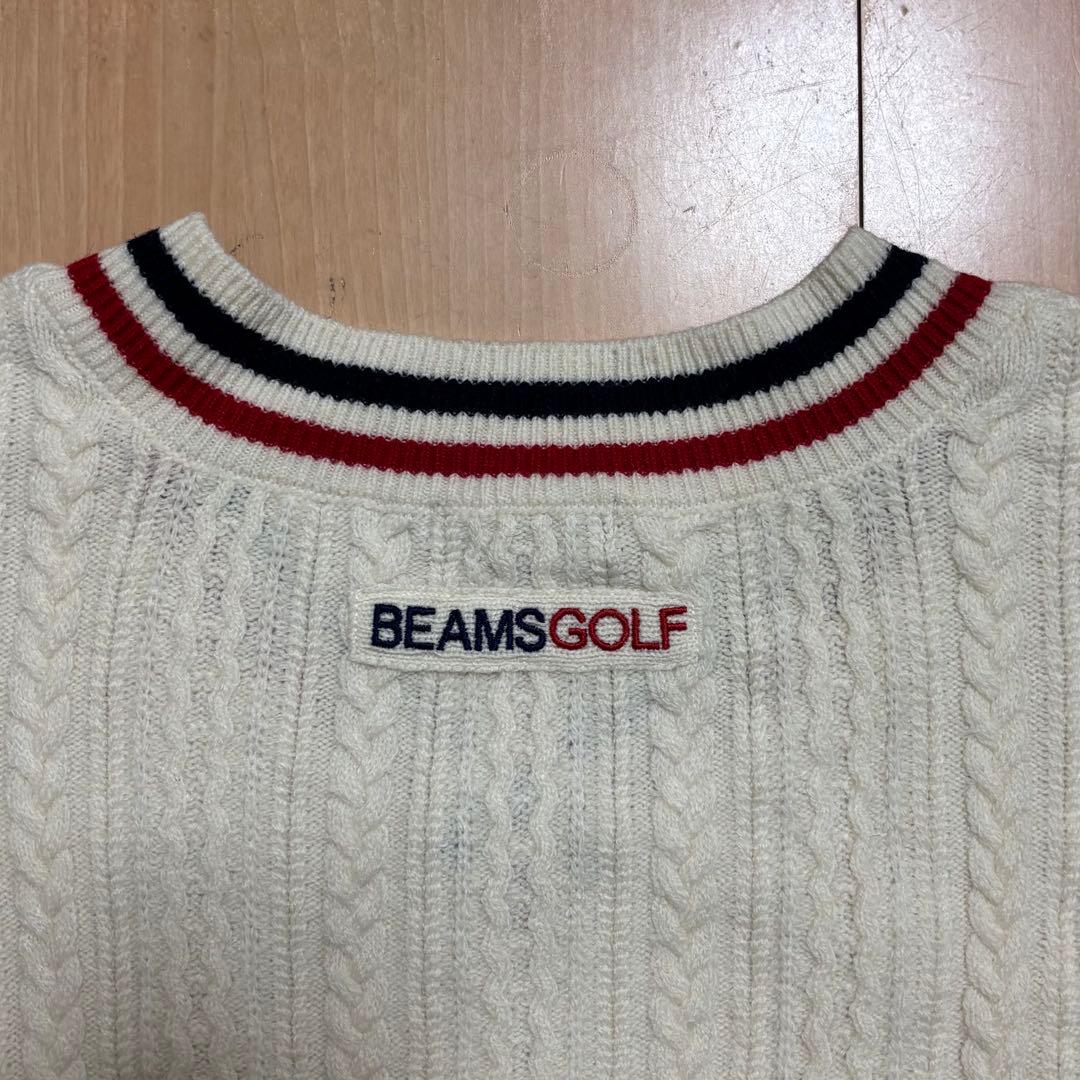 BEAMS GOLF ビームスゴルフ ケーブルニット Vネック セーター XL