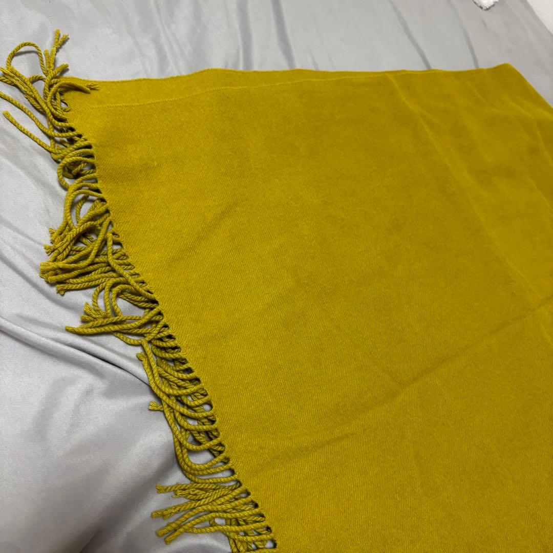 Johnstons of Elgin カシミヤ 大判ストール マスタード