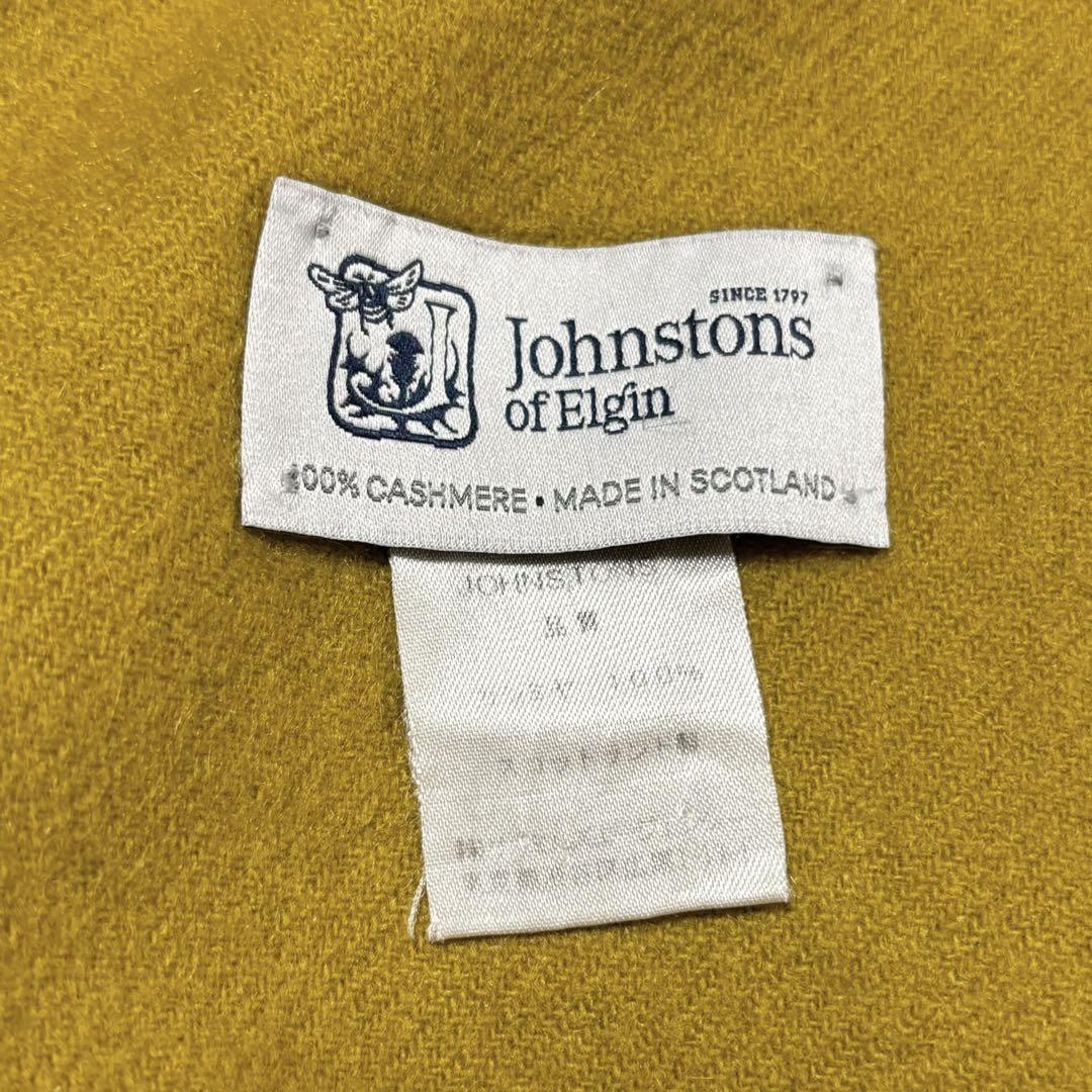 Johnstons of Elgin カシミヤ 大判ストール マスタード