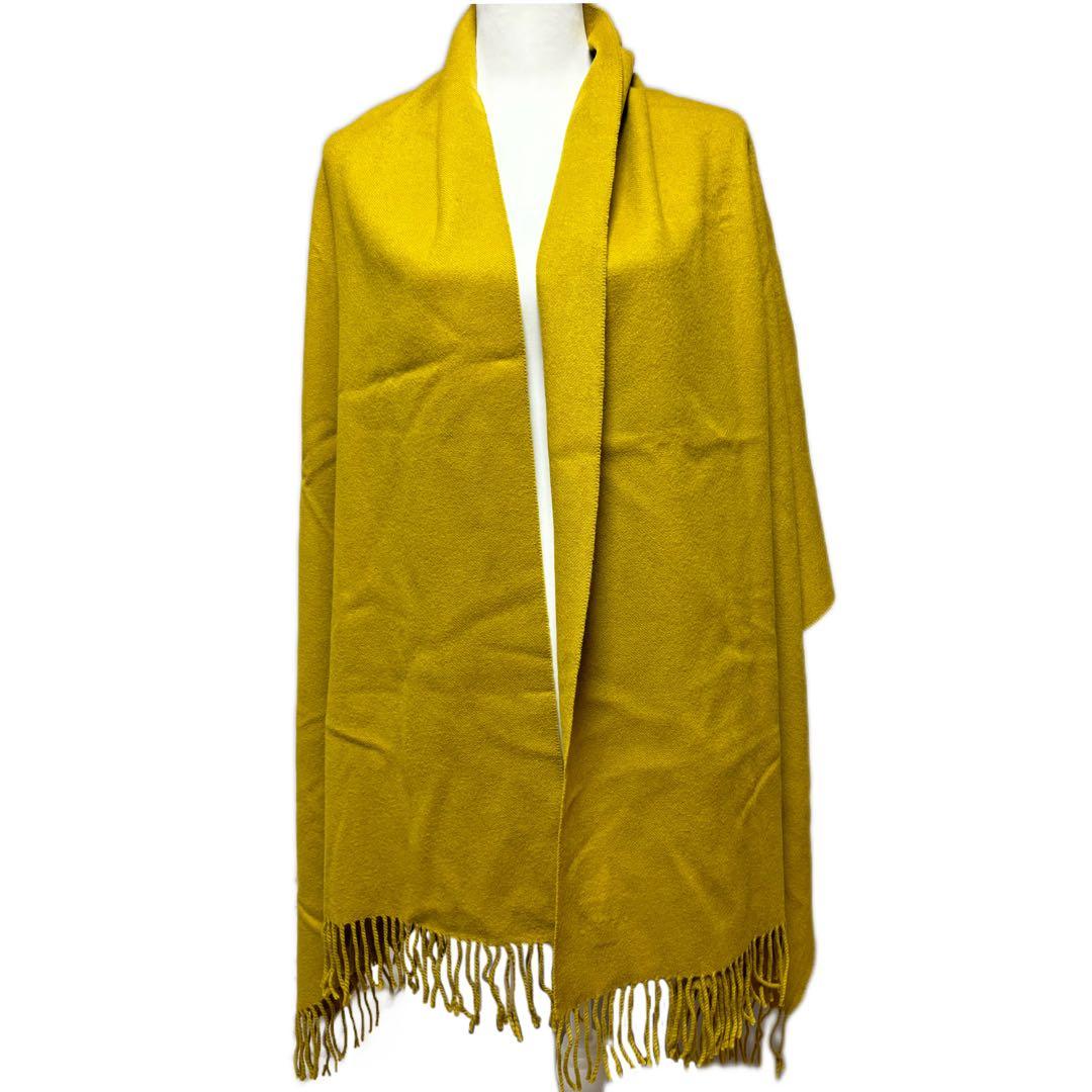 Johnstons of Elgin カシミヤ 大判ストール マスタード