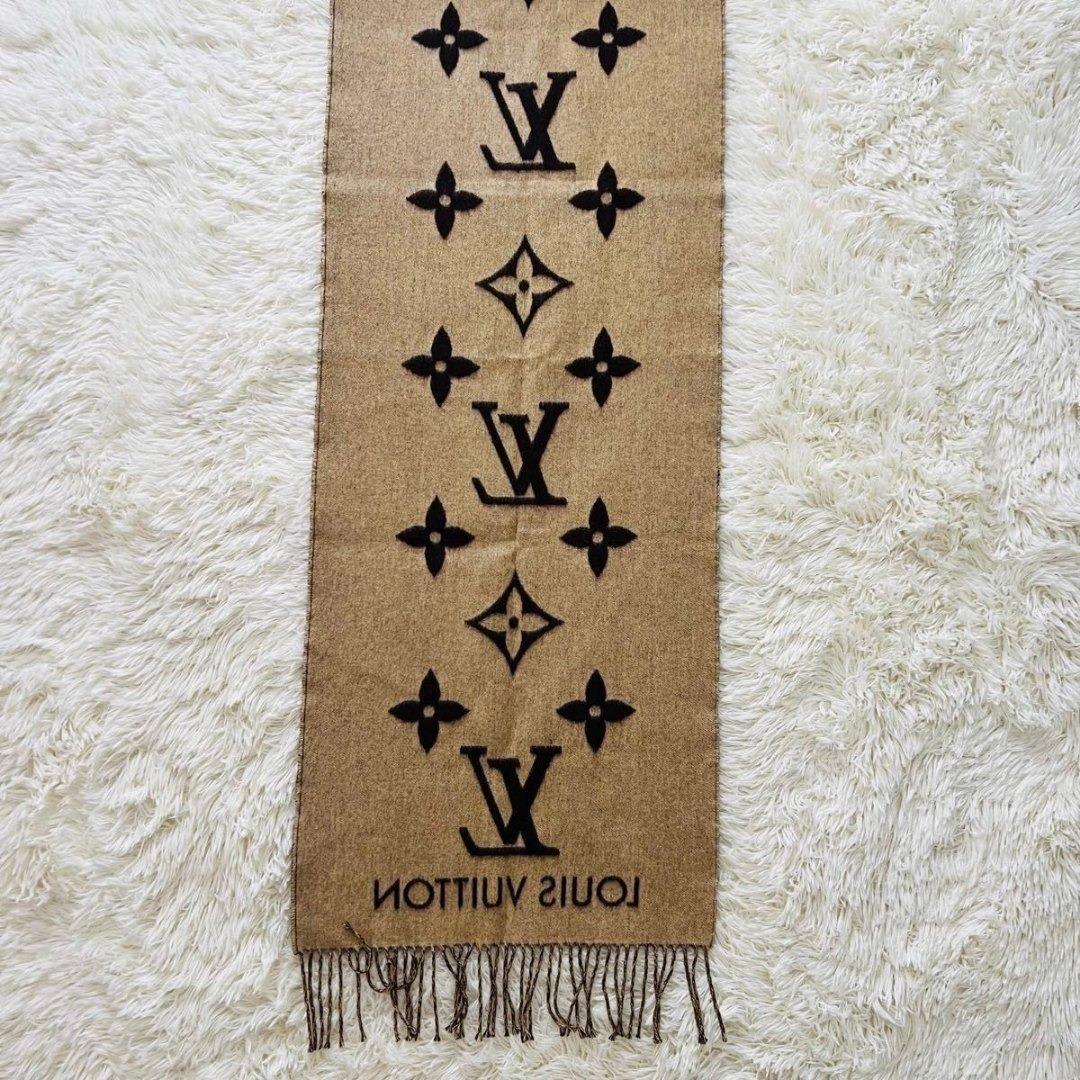 ルイヴィトン レイキャビック M71040 マフラー ブラウン　ベージュ　カシ