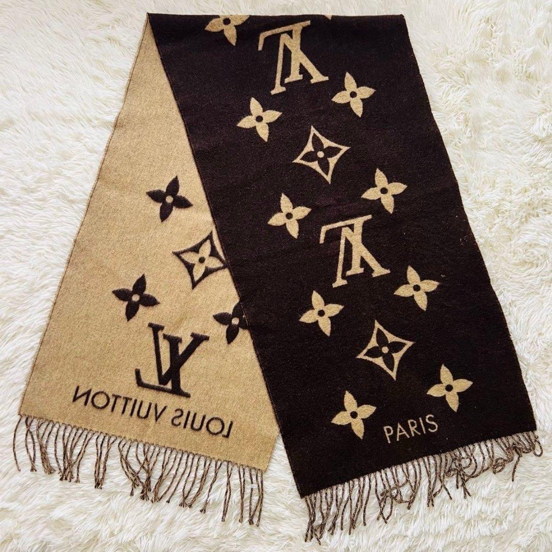 ルイヴィトン レイキャビック M71040 マフラー ブラウン　ベージュ　カシ