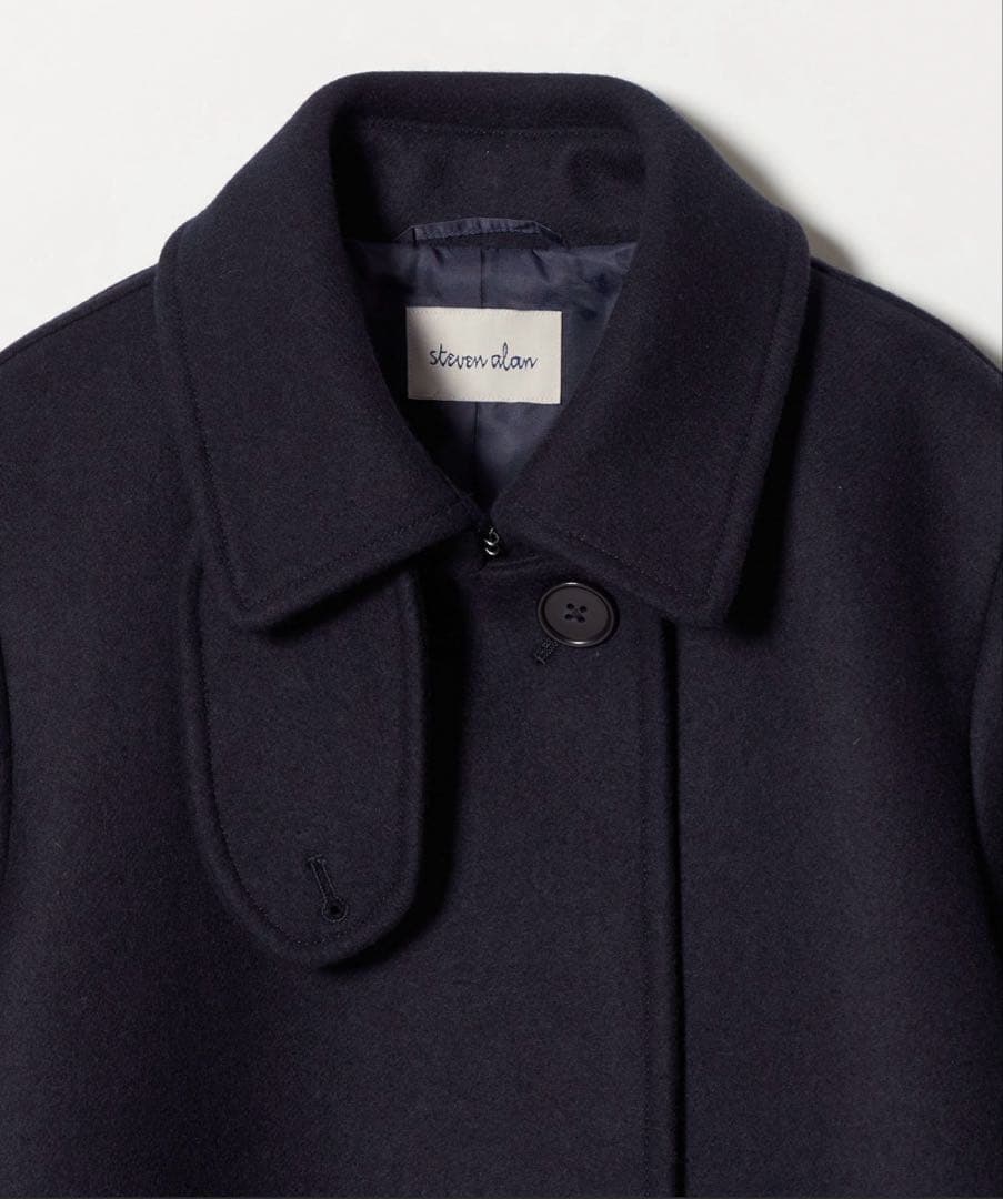 2025 steven alan ウールカシミヤテントロングコート ネイビーS
