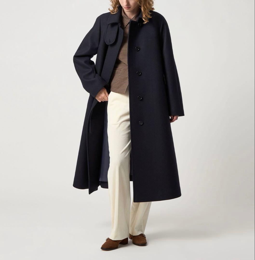2025 steven alan ウールカシミヤテントロングコート ネイビーS