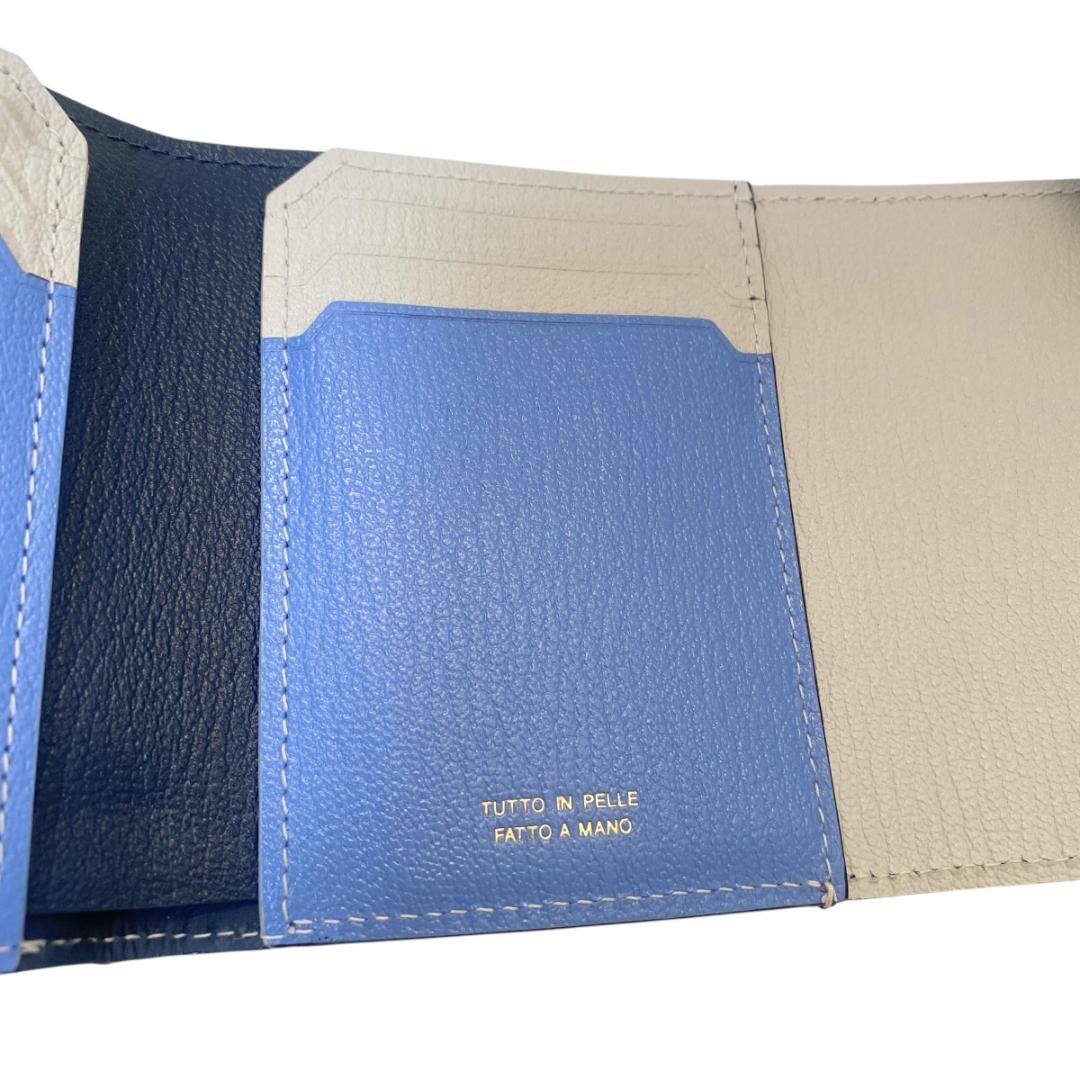 2174【新品 定価3.5万円】ラルコバレーノ×バーニーズ★三つ折り財布★本革★