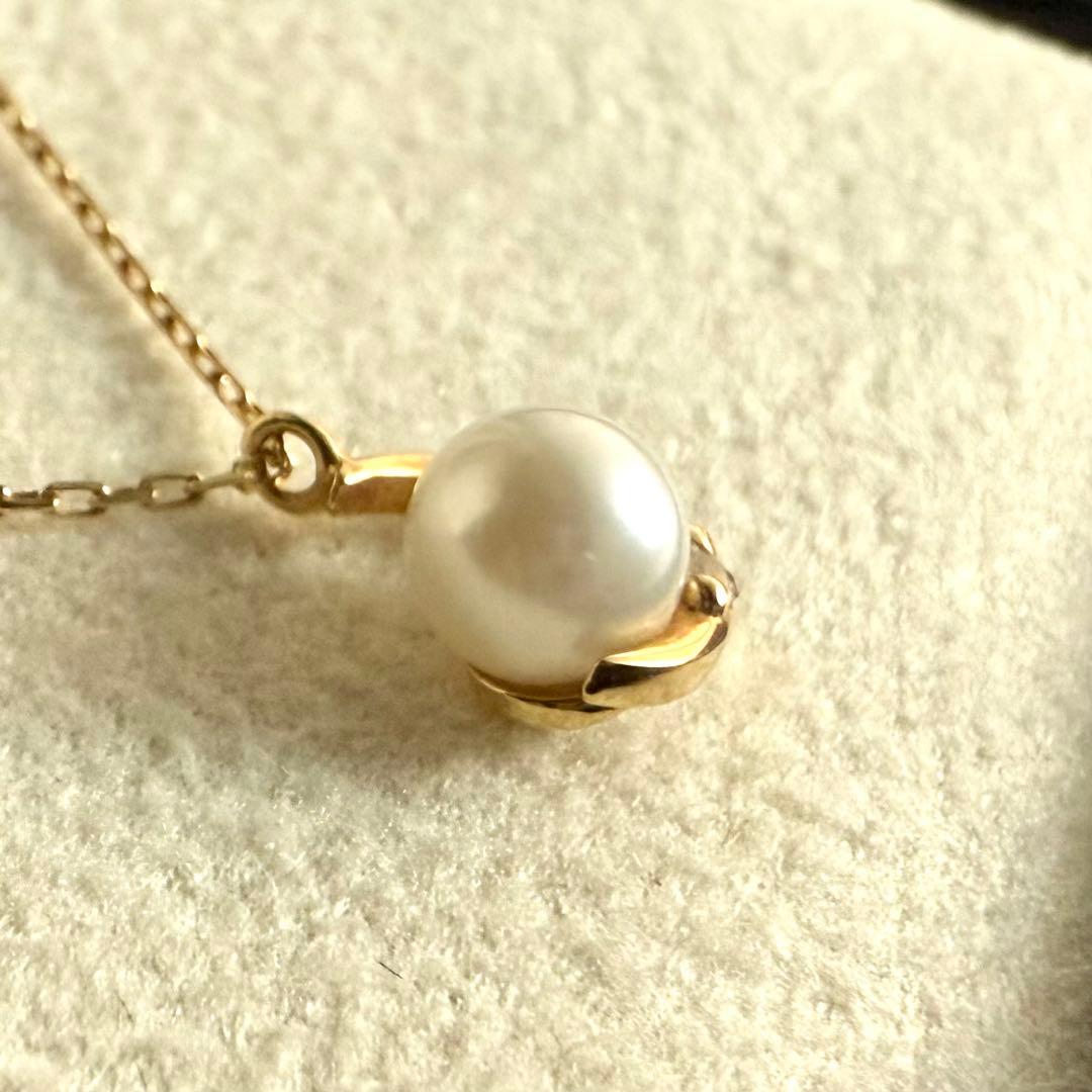 ヴァンドーム青山 K18 アコヤ パール ダイヤモンド ネックレス 三日月 真珠