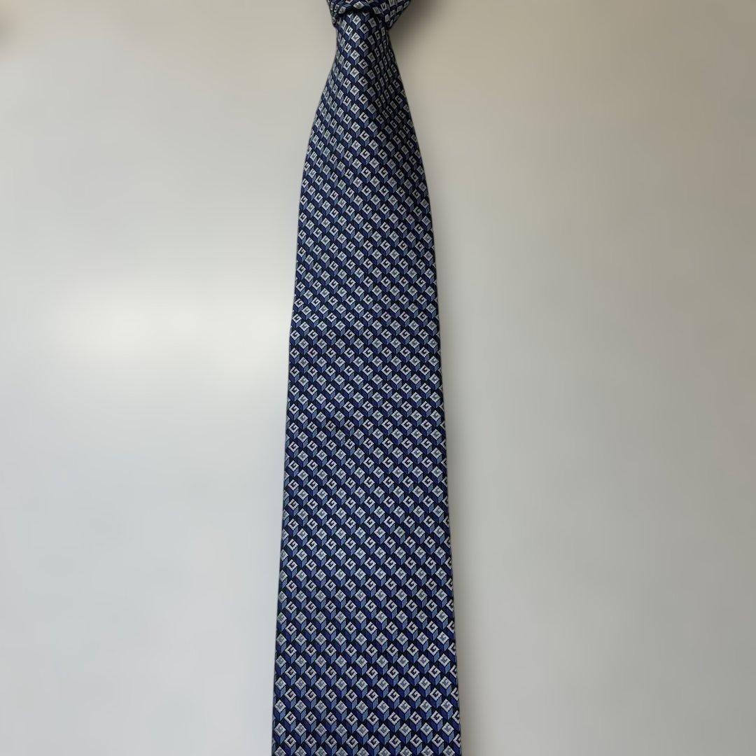 【GUCCI】グッチG柄ネクタイ 蜂 現行タグ 黒/青