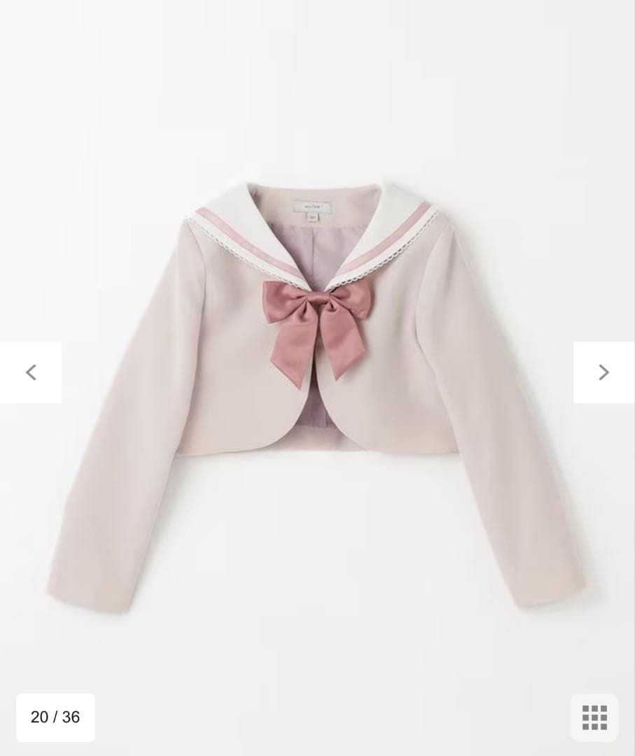 120cm【2点セット】セーラージャケット+チェックワンピース