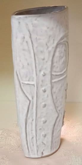 hana　ホワイト 陶器製 円筒形花瓶　作家物