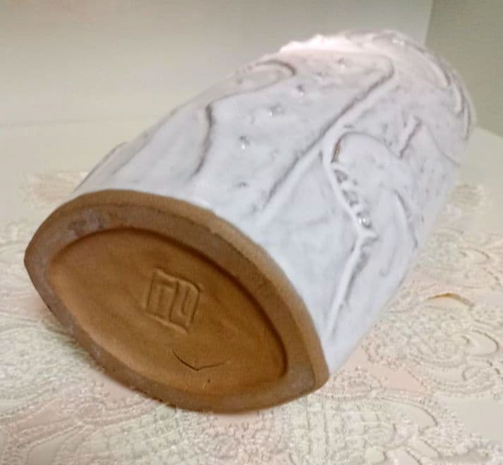 hana　ホワイト 陶器製 円筒形花瓶　作家物