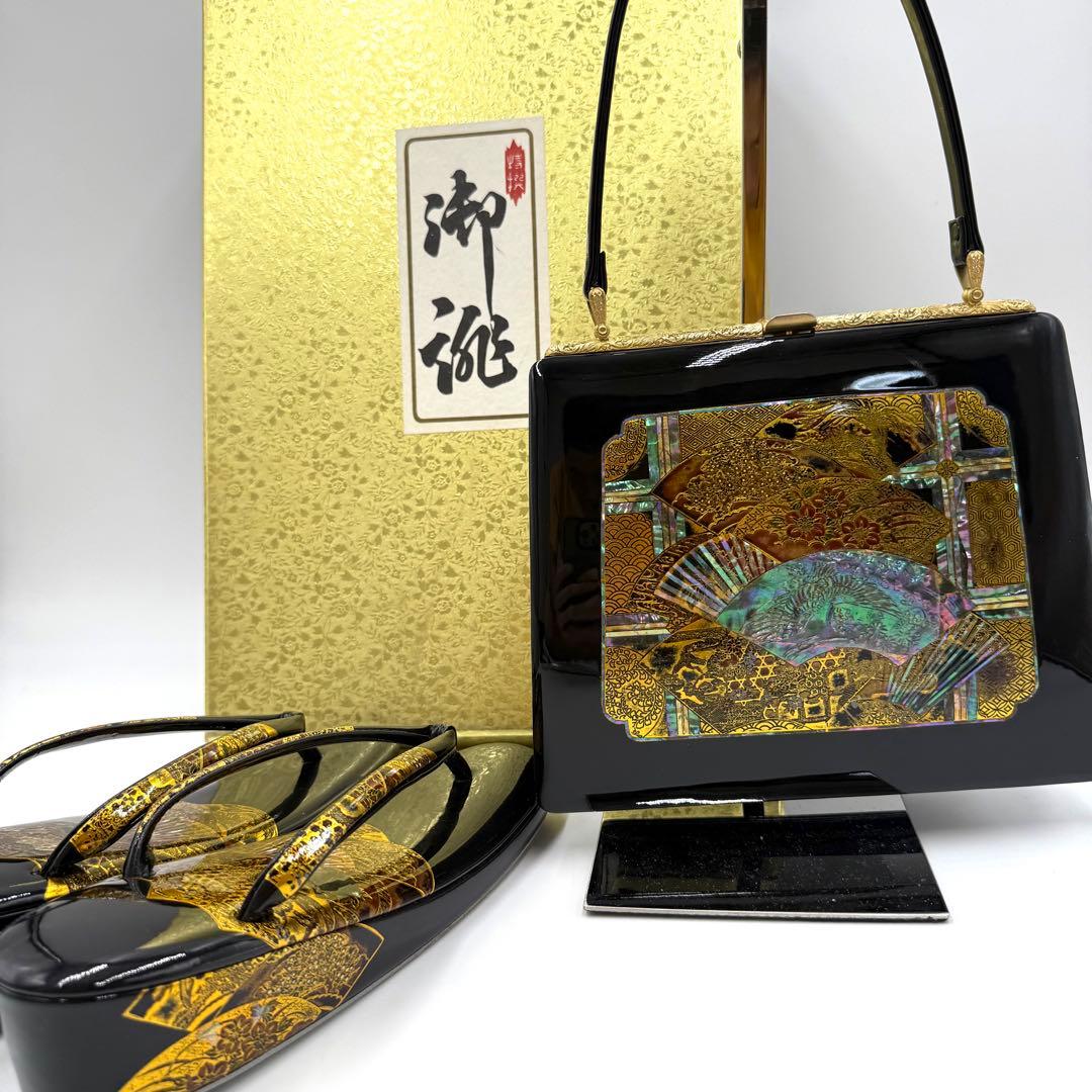 【未使用品】キンワシ　草履　バッグ　セット　真鍮22.5cm相当【35】