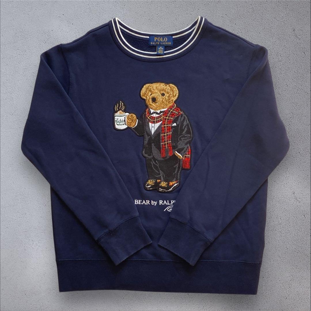 美品 現行QRタグ ポロベア ポロラルフローレン スウェット POLO ネイビー