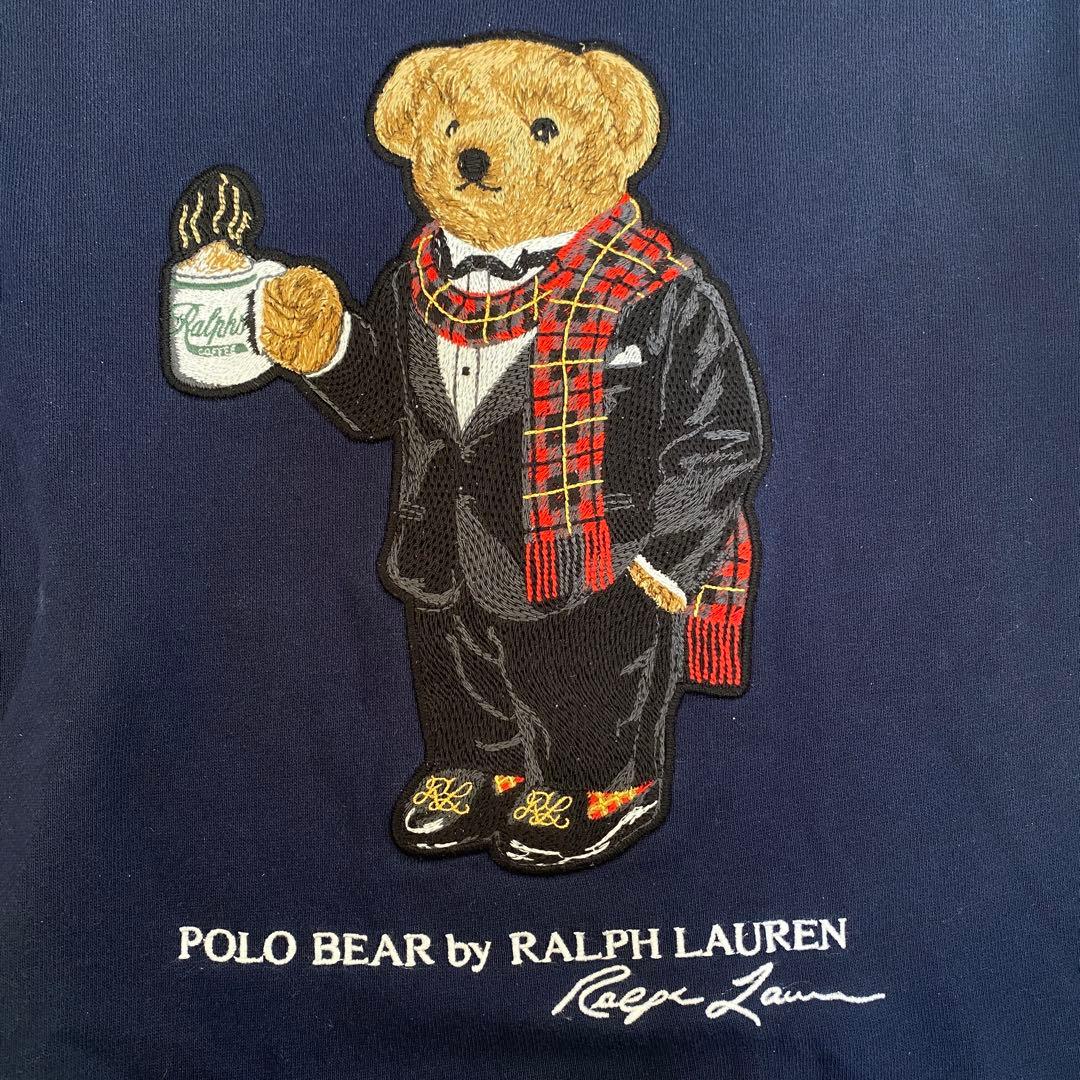 美品 現行QRタグ ポロベア ポロラルフローレン スウェット POLO ネイビー