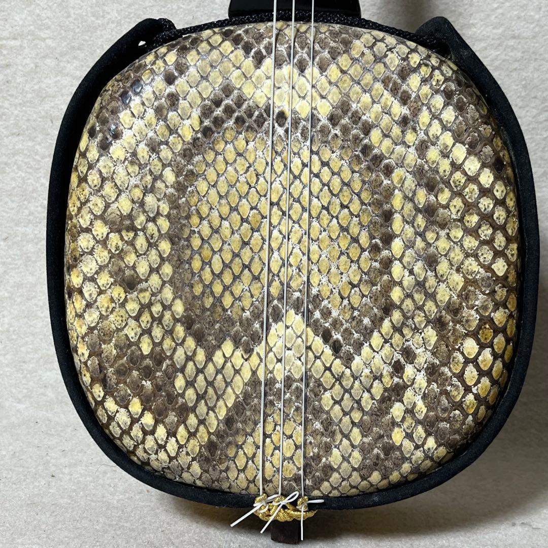 三線 本皮 強化張り 本革 蛇皮 蛇革 沖縄 三味線 琉球