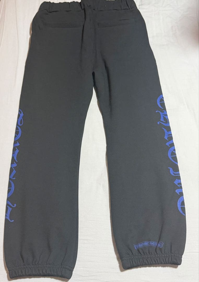 新品　クロムハーツ　ホースシュー　ロゴ　スウェットパンツ ブラック ブルー