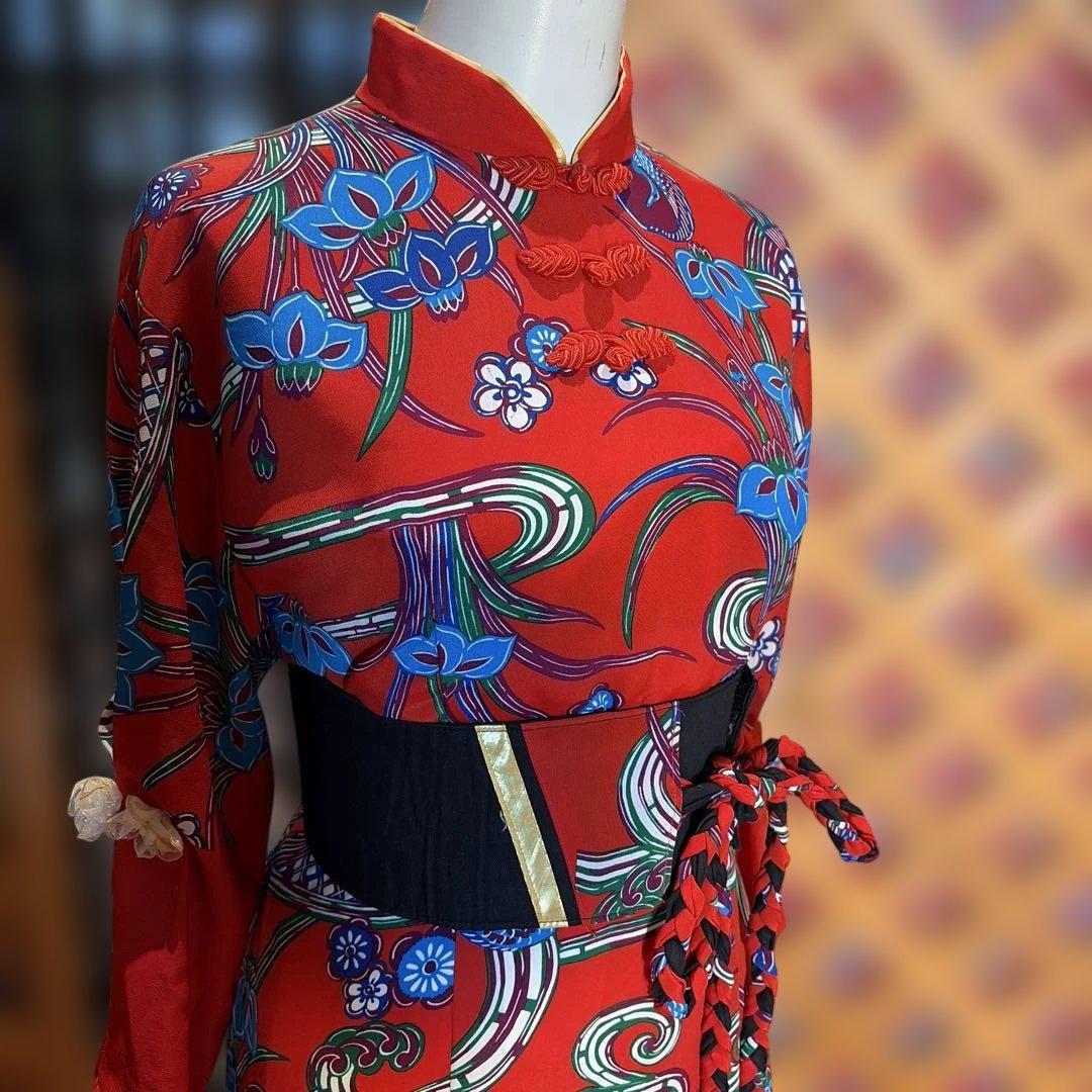 紅型柄　チャイナ風　衣装(赤)