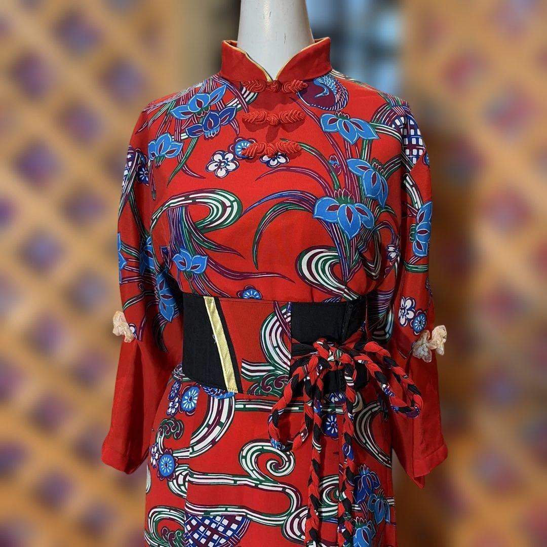 紅型柄　チャイナ風　衣装(赤)