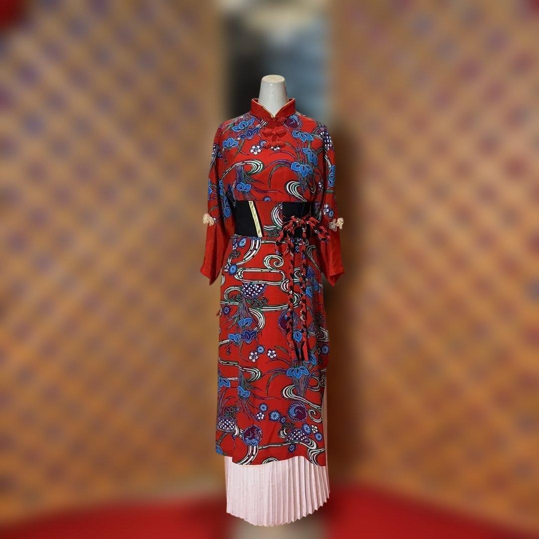 紅型柄　チャイナ風　衣装(赤)