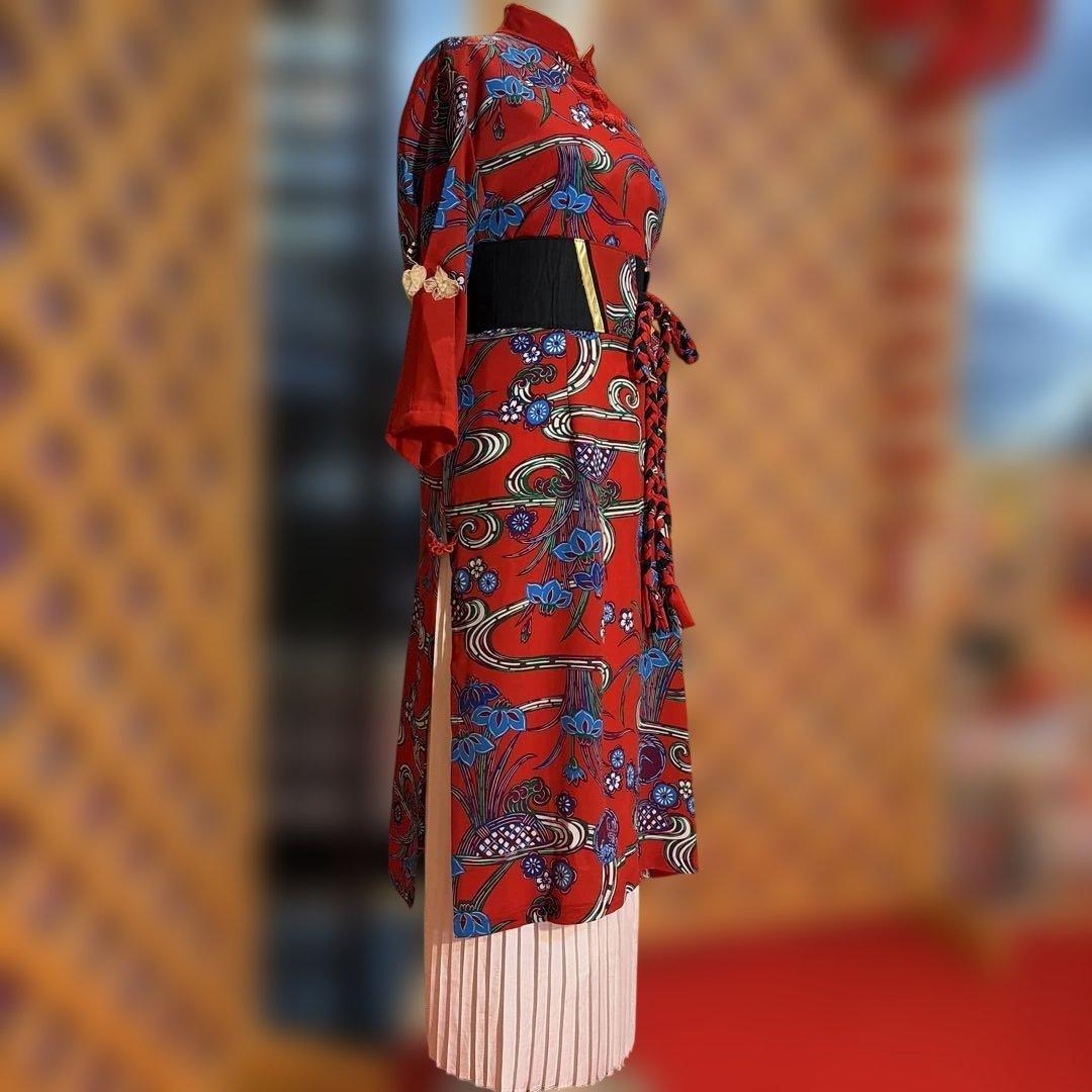 紅型柄　チャイナ風　衣装(赤)
