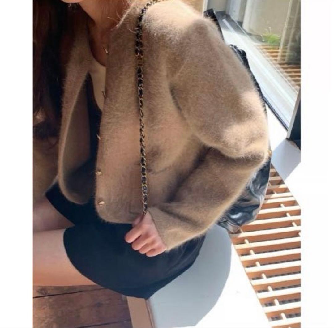 ounce アンゴラジャケット キャメル 韓国 レディース