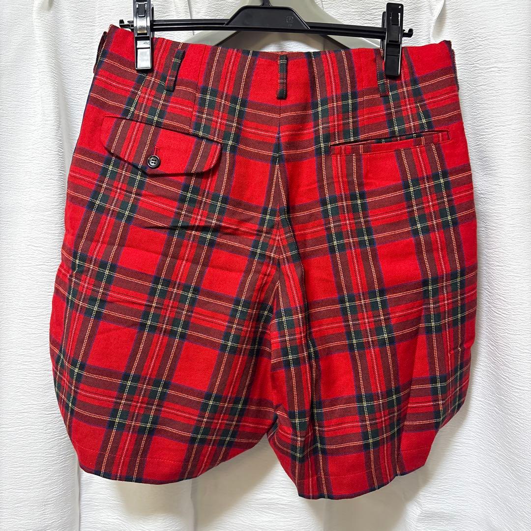 コムデギャルソンオムプリュス チェック柄プリーツショートパンツ