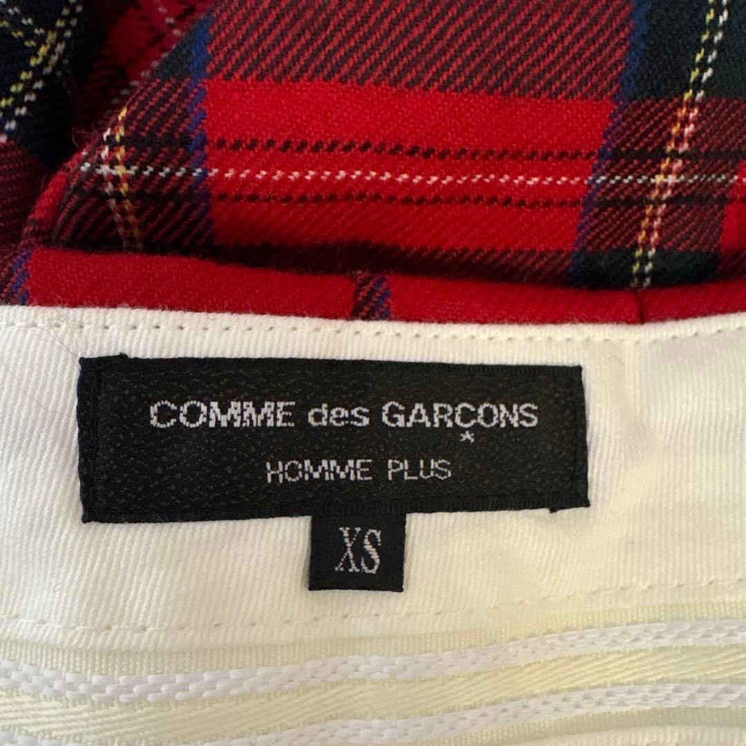 コムデギャルソンオムプリュス チェック柄プリーツショートパンツ