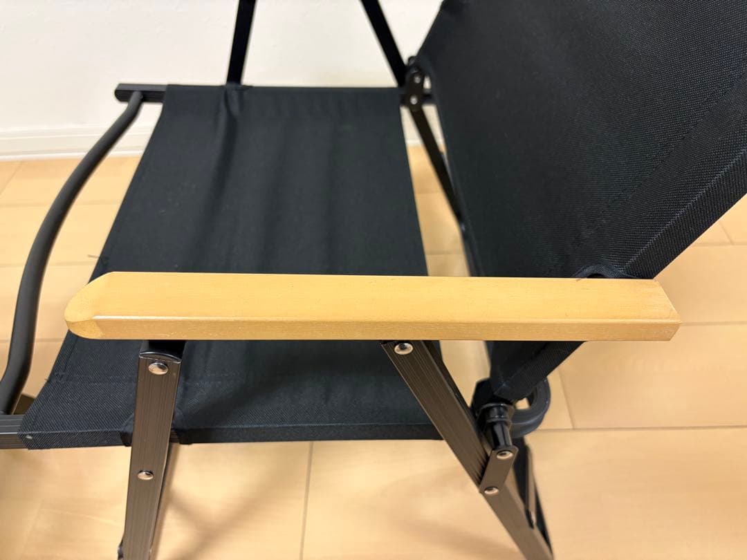 ハイランダー　アルミデッキチェア　ブラック　4脚セット