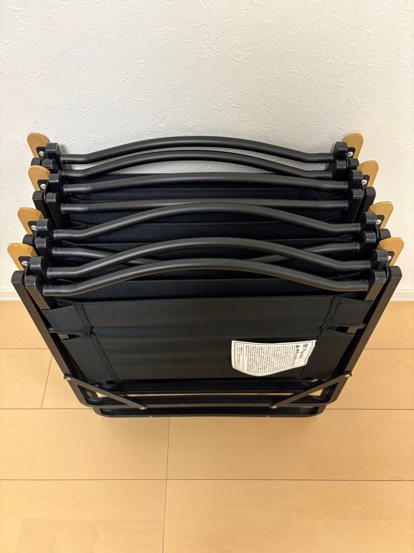 ハイランダー　アルミデッキチェア　ブラック　4脚セット