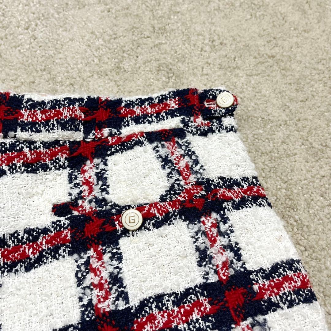 新品 GUCCI ショートパンツ ハイウエスト ツイード チェック 42 GG