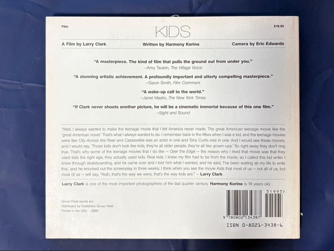 KIDS A Film by Larry Clark 写真集 （洋書）