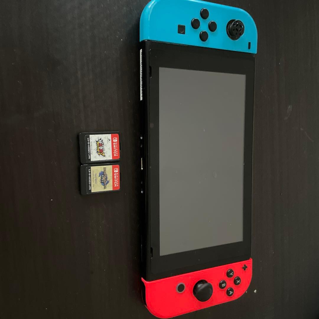Nintendo Switch 青/赤 本体 ゲームカード2枚付き