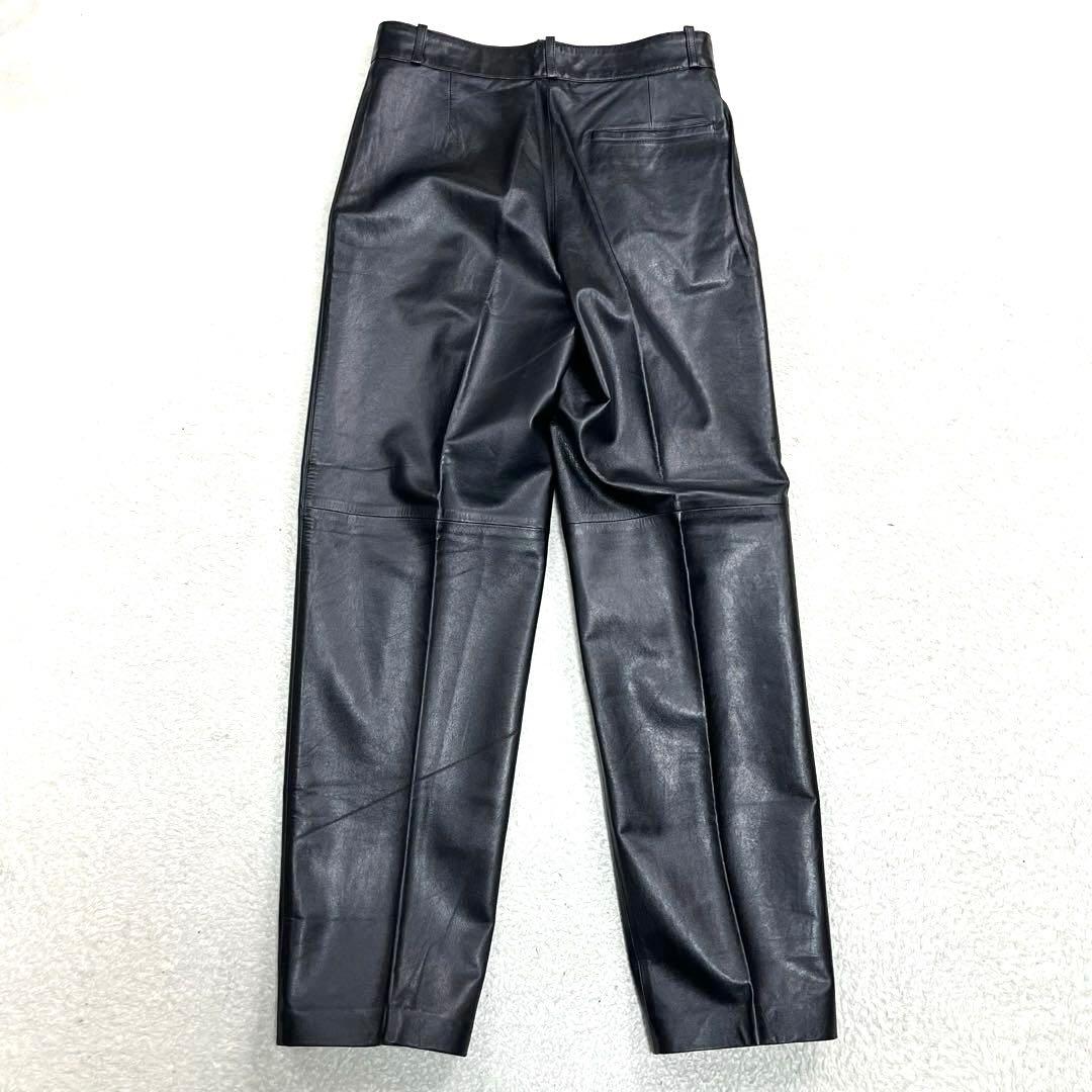 VINTAGE レザーパンツ　スラックス　テーパードパンツ　ブラック　メンズ
