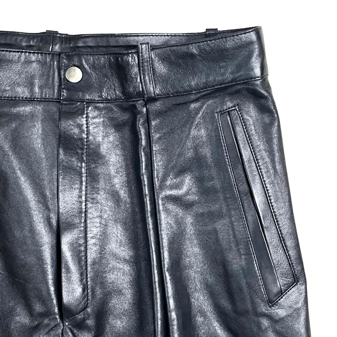 VINTAGE レザーパンツ　スラックス　テーパードパンツ　ブラック　メンズ