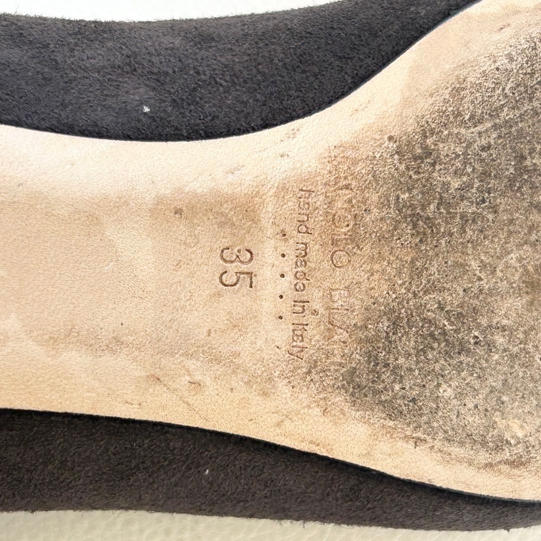 MANOLO BLAHNIK BB ポインテッドトゥ フラットシューズ