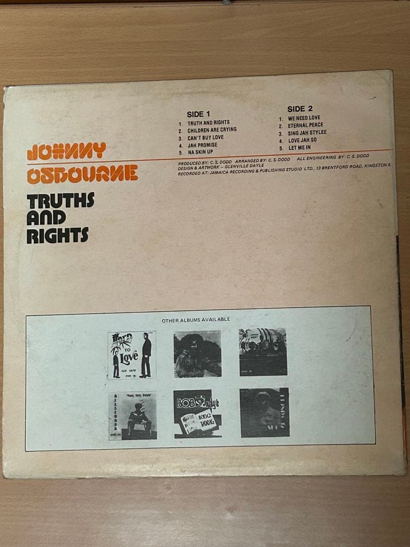 洋楽 Johnny Osbourne Truths and Rights