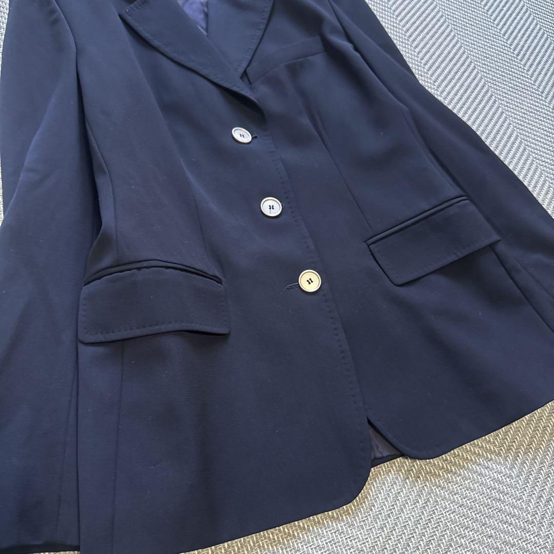 極美品 MaxMara ヴァージンウール 上質テーラードジャケット 42 紺ブレ