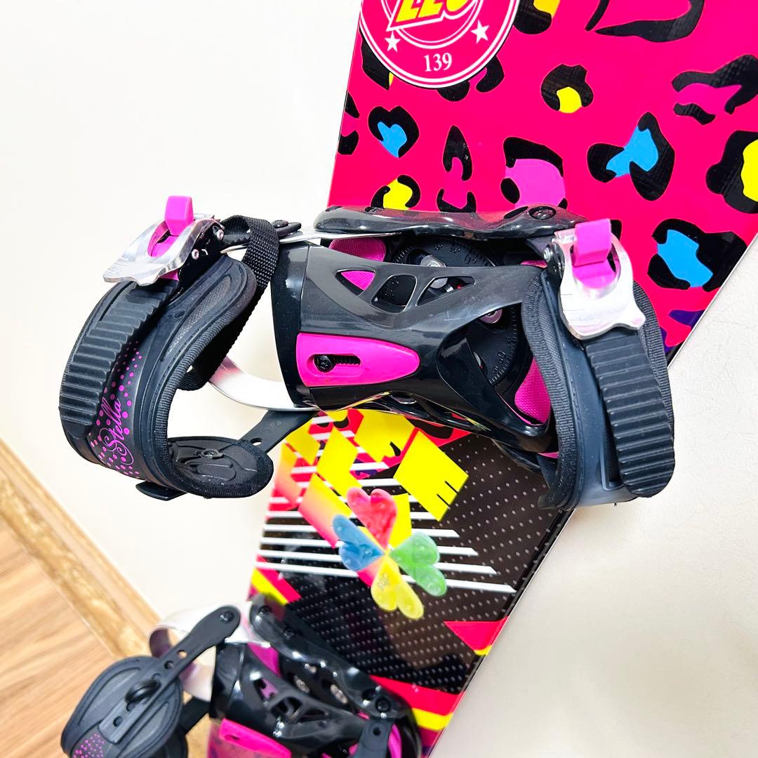 ステラ レオ スノーボード 140cm ビンディング付 レディース ピンク