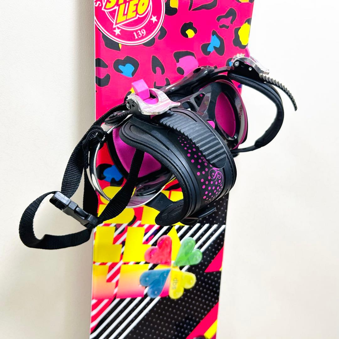 ステラ レオ スノーボード 140cm ビンディング付 レディース ピンク