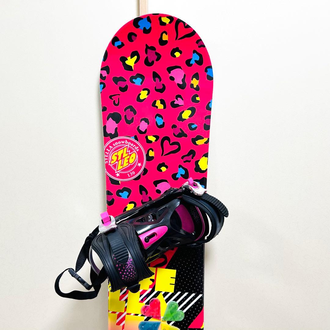 ステラ レオ スノーボード 140cm ビンディング付 レディース ピンク