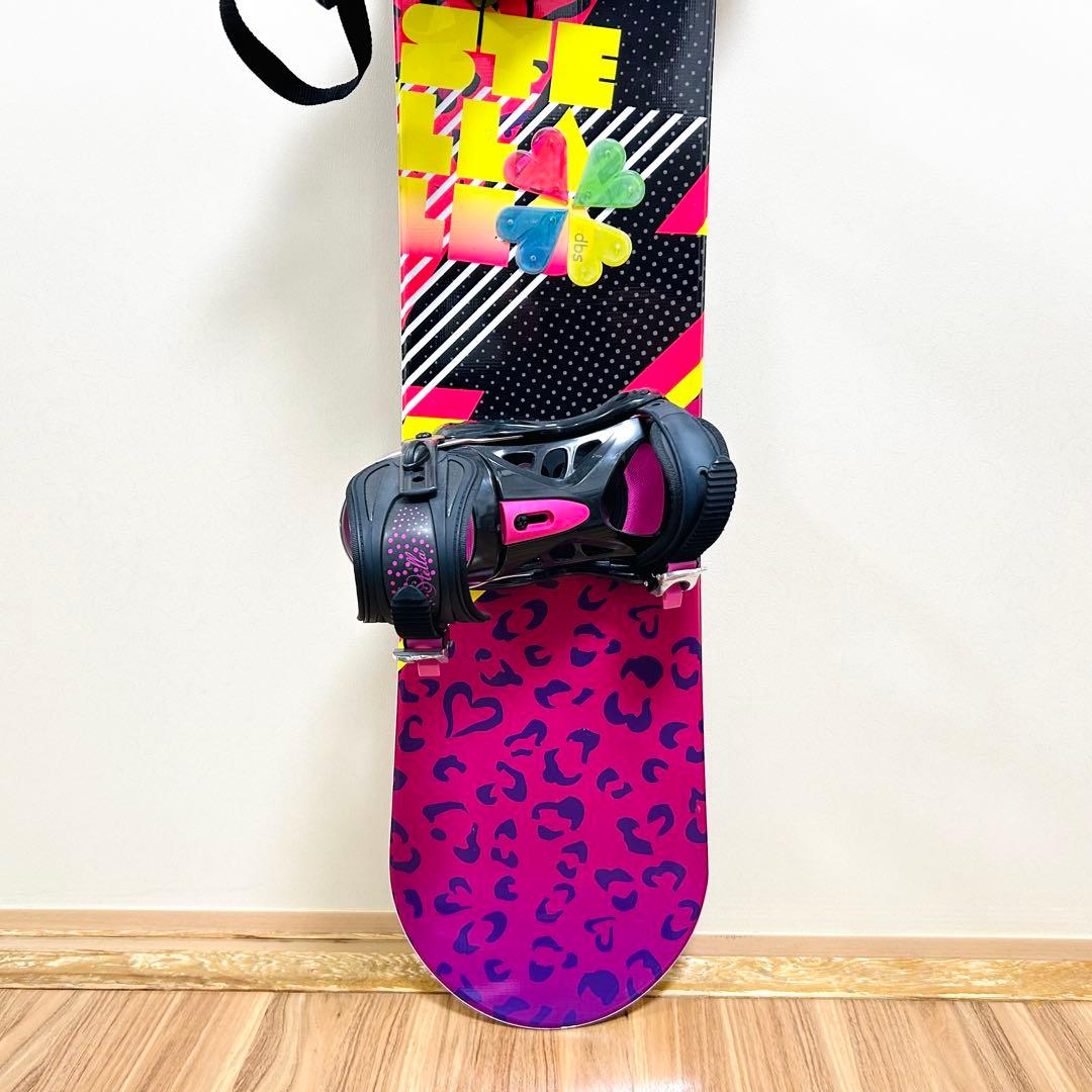 ステラ レオ スノーボード 140cm ビンディング付 レディース ピンク