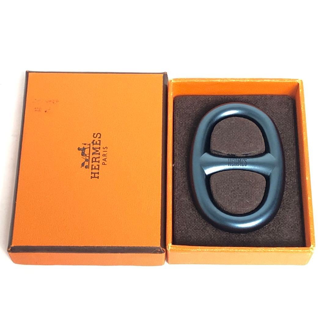 【美品】HERMES エルメス シェーヌダンクル スカーフリング 艶消し マット