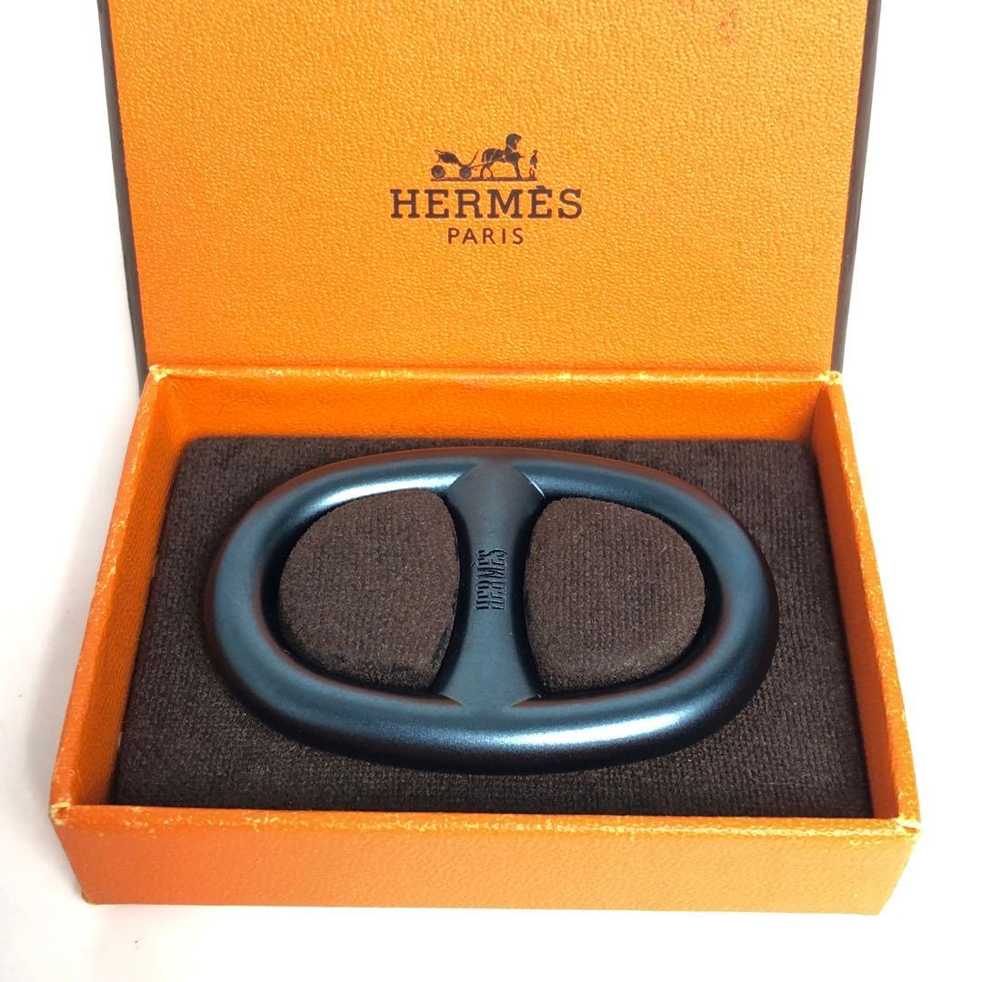 【美品】HERMES エルメス シェーヌダンクル スカーフリング 艶消し マット