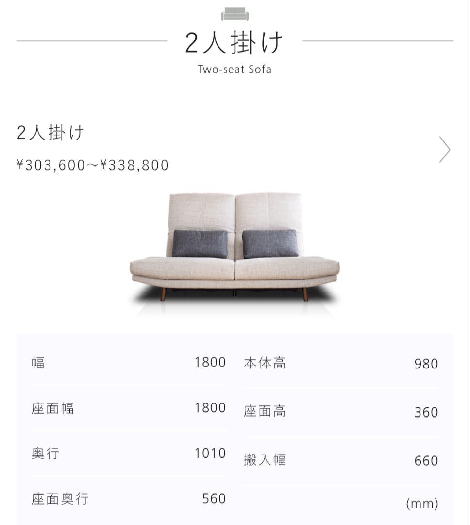 【美品/最高生地】NOYES Vision CL 2人掛けソファ クッションあり