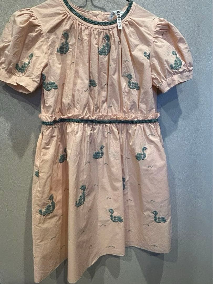 ミナペルホネン　lake bird 半袖ワンピース ピンク 110cm