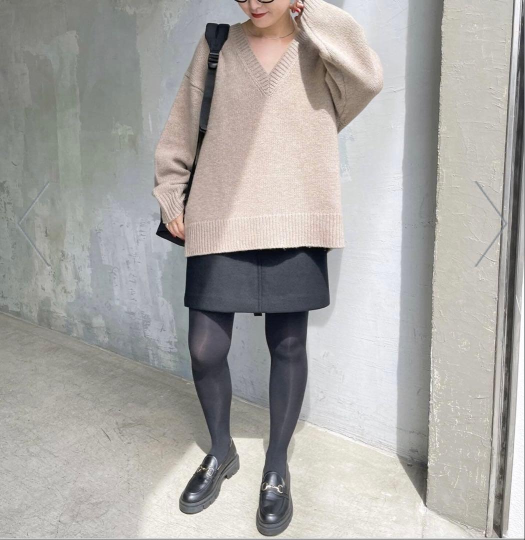 完売⭐︎Spick and SpanメルトンAラインミニスカート 黒36